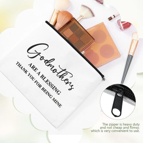 Skylety Godmother Proposal Gifts Set 16 oz Coffee Glass Godmother Cosmetic Bag White Hair Scrunchies,Gift Box, Christmas Gifts for Godmother, Christmas Wedding Holiday Appreciated Gift in Saudi Arabia