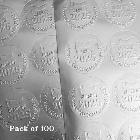 100 Pack Class of 2026 Graduation Stickers – Gold Foil Embossed Labels for Graduates – Metallic Foil Seals for Invitations, Envelopes & Party Favors (Class of 2026 Gold) in Kuwait