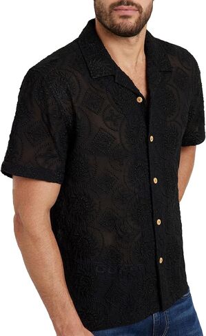 GUESS Men's Emory Embroidery Shirt in Saudi Arabia