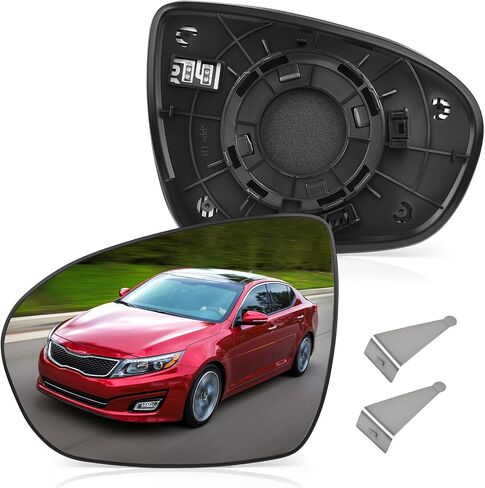 زجاج مرآة ساخن من جانب الركاب متوافق مع 2011 2012 2013 2014 2015 Kia Optima، مرآة رؤية خلفية محدبة على الجانب الأيمن مع لوحة دعم ومشبك، استبدل 87621-2T110 in Saudi Arabia