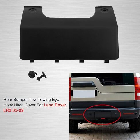 Car Tow Hook Cover for Land LR3 05-09 LR4 10-12, Plastic Rear Bumper Tow Towing Eye Hook Cover Black, OE: DPO500011PCL in Saudi Arabia