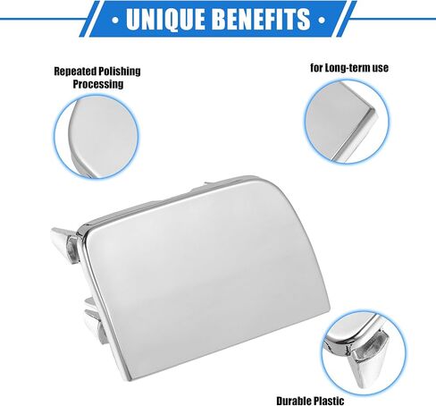 Car Tow Hook Eye Hole Cover Cap Compatible for Mercedes-Benz GLS 450 2017-2019, Durable Plastic Silver Tone Rear Bumper in Saudi Arabia