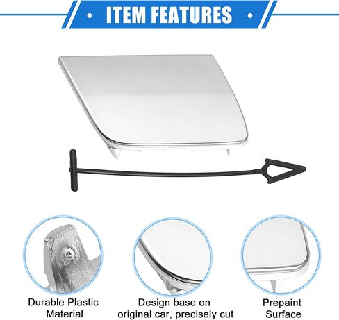 Car Tow Hook Eye Hole Cover Cap Compatible for Mercedes-Benz GLS 450 2017-2019, Durable Plastic Silver Tone Rear Bumper in Saudi Arabia