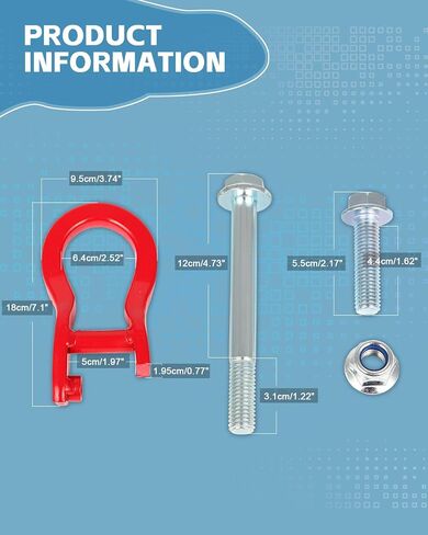 مجموعة من 2 خطاف سحب أحمر وصلات سحب جديدة متوافقة مع 2019 2020 2021 2022 لسيارة شيفروليه سيلفرادو 1500 84280202 in Saudi Arabia