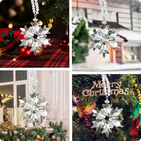2023 Annual Edition Snowflake Clear Crystal Christmas Ornament, Fancyoung Snowflake Ornaments Christmas Tree Hanging Pendant Decorative Hanging Ornaments in Saudi Arabia