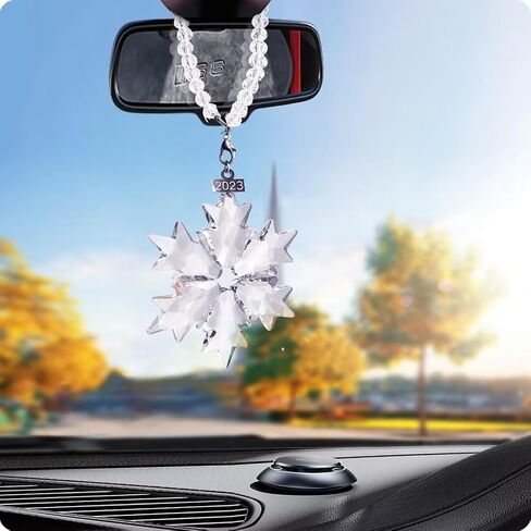 2023 Annual Edition Snowflake Clear Crystal Christmas Ornament, Fancyoung Snowflake Ornaments Christmas Tree Hanging Pendant Decorative Hanging Ornaments in Saudi Arabia