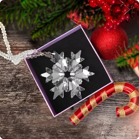 2023 Annual Edition Snowflake Clear Crystal Christmas Ornament, Fancyoung Snowflake Ornaments Christmas Tree Hanging Pendant Decorative Hanging Ornaments in Saudi Arabia