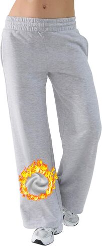 DITOK Baggy Sweatpants for Women, Comfy Straight Wide Leg Fleece Elastic Waist, Women's Workout Casual Lounge Ladies Pants in Kuwait