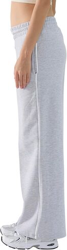 DITOK Baggy Sweatpants for Women, Comfy Straight Wide Leg Fleece Elastic Waist, Women's Workout Casual Lounge Ladies Pants in Kuwait