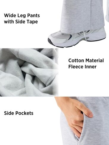 DITOK Baggy Sweatpants for Women, Comfy Straight Wide Leg Fleece Elastic Waist, Women's Workout Casual Lounge Ladies Pants in Kuwait
