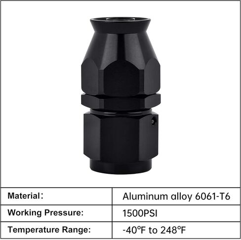 EVIL ENERGY 4AN PTFE Hose End Fitting Straight Black for PTFE Hose Only 4PCS in Saudi Arabia