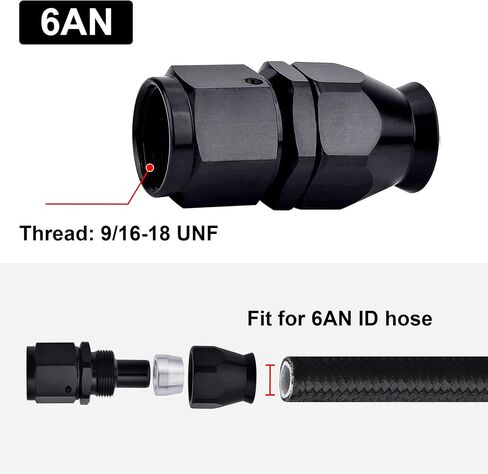 EVIL ENERGY 4AN PTFE Hose End Fitting Straight Black for PTFE Hose Only 4PCS in Saudi Arabia