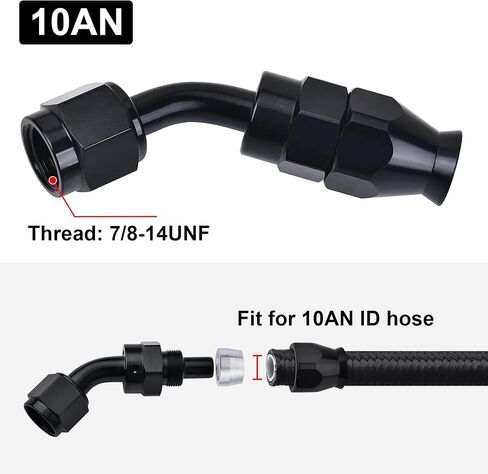 EVIL ENERGY 4AN PTFE Hose End Fitting Straight Black for PTFE Hose Only 4PCS in Saudi Arabia
