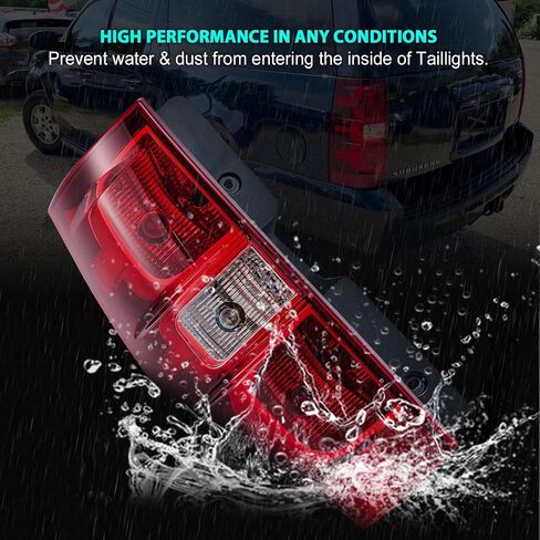 مجموعة مصابيح الذيل متوافقة مع 2007-2014 Chevy Suburban Chevy Tahoe 1500 2500 المصابيح الخلفية مع المصابيح والحزام OE Style Driver Side GM2800196 in Kuwait