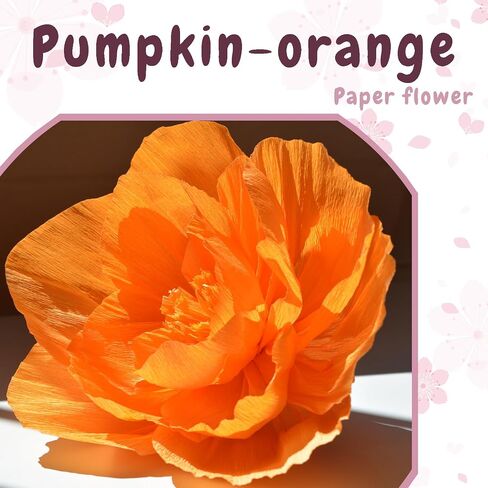 Orange Paper Flowers Decorations for Wall, Tissue Paper Flowers 3D Flowers Wall Décor for Bridal Shower Photo Backdrop Wedding Birthday Room Decor, 2 Pieces Each of 12", 10", and 8" in Saudi Arabia