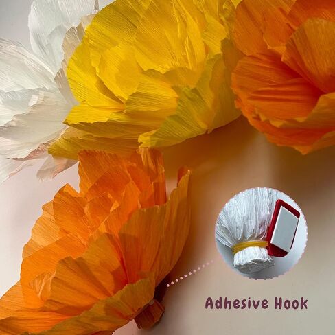 Orange Paper Flowers Decorations for Wall, Tissue Paper Flowers 3D Flowers Wall Décor for Bridal Shower Photo Backdrop Wedding Birthday Room Decor, 2 Pieces Each of 12", 10", and 8" in Saudi Arabia