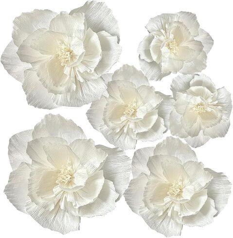 Orange Paper Flowers Decorations for Wall, Tissue Paper Flowers 3D Flowers Wall Décor for Bridal Shower Photo Backdrop Wedding Birthday Room Decor, 2 Pieces Each of 12", 10", and 8" in Saudi Arabia