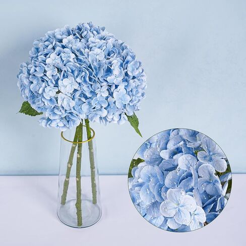 4 Pcs Hydrangea Artificial Flowers, Latex Real Touch Hydrangeas Lifelike Fake Hydrangea Flowers for Home Party Arrangements Wedding Bouquets Table Centerpieces Decor (2Dark Green&2Light Green) in Kuwait