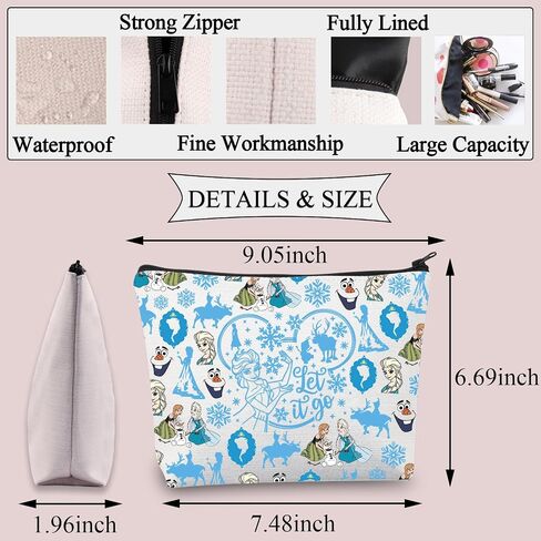 BDPWSS Princess Elsa Makeup Bag Princess Elsa Lover Gift Elsa & Anna Fan Gift Let It Go Toiletry Bag Olaf Lover Gift (Let It Go) in Kuwait