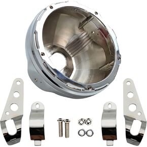 7 Inch LED Motorcycle Headlight Housing Bucket with Lamp Shell Side Mount Brakcet for Motorcycles with 32MM to 40MM Fork Tubes