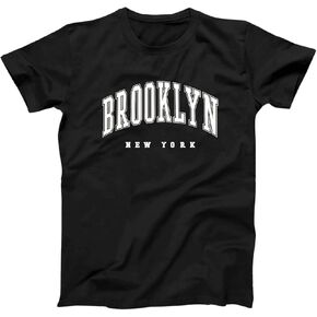 SOLY HUX Men's Brooklyn Letter Print Short Sleeve T Shirt Tee Top