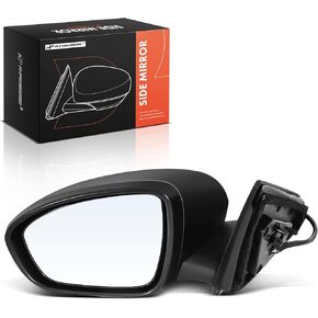 A-Premium Driver Side Power Door Mirror - Compatible with Nissan Sentra 2020-2021 - Heated Manual Folding Black Outside Rear View Mirror w/Turn Signal - Replace# 963026LB1A