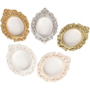 5pcs Oval Photo Frame Vintage Decor Photo Display Frame Antique Decor Doll House Picture Frame Mini Retro Picture Frames Antique Picture Frame Small Picture Frames Diy Crafts