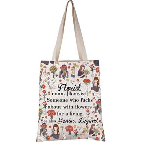 VAMSII Florist Appreciation Gift Florist Definition Tote Bag Flower Lover Handbag Florist Life Gift