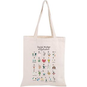 MBMSO Social Worker Canvas Tote Bag Social Worker Thank You Gift Social Work Shopping Bag Social Worker Grad Gift (Social Worker Tote)