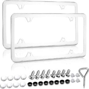 Silver License Plate Frame,White License Plate Frame,Aluminum License Plate Frame,Slim License Plate Frame for Men,Metal License Plate Frame