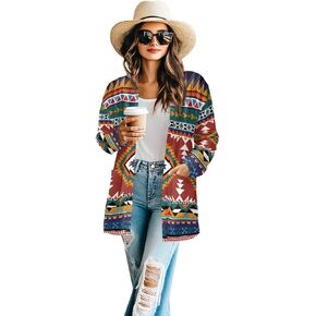 Native American Clothing Aztec Cardigan for Women Long Cardigans for Women Trendy Long Sleeve Light Clothing s-2xl