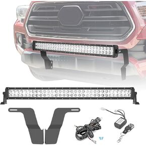 Dasen 32" 180W LED Light Bar & Front Hidden Bumper Grille Lighting Mount Brackets Control Wiring Kit Compatible with Toyota Tacoma 2016-2023