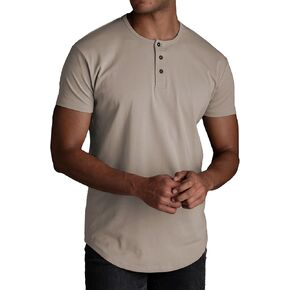 Curved Hem Henley Men's Origin T-Shirt