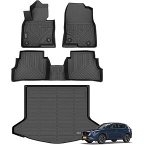 ANBINGO-Floor Mats & Cargo Liner Fit for Mazda CX5 2023-2024 2025 TPE All Weather Protection Anti-Slip Automotive CX-5 Floor Mats Trunk Mat Set CX-5 Accessories, Black