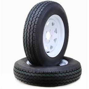Free Country Trailer Tire Wheel Assembly ST175/80D13 6-Ply C 91L 5 Lug on 4.5" PCD White Spoke Wheel, SET 2