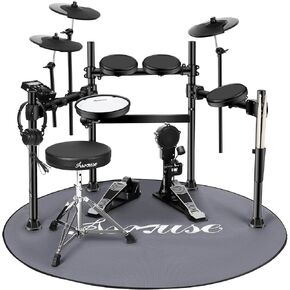Asmuse Electronic Drum Set Kit for Adults Beginners with 8 inch Mesh Snare Electric Drum Set with Rim Shot and Cymbal Choke Function,USB MIDI Supported,2 Pairs of Drum Sticks &Headphone Set Included