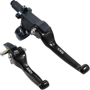 Motorcycle Universal Aluminum Alloy Brake Clutch Lever 7/8'' 22mm Folding Levers for CRF50 CRF 50 KLX SSR TTR 110 125 150 200 250cc Dirt Pit Bike ATV Mini Bike (Black)