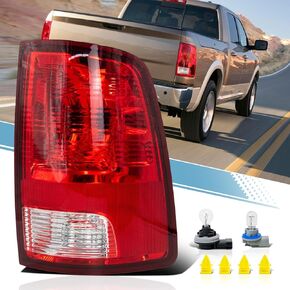 Rear Tail Lights Assembly Compatible With 2009-2018 Dodge Ram 1500 2500 3500 OE Style Right Passenger Side Taillight Brake Lamp With Bulb Replaces CH2819124