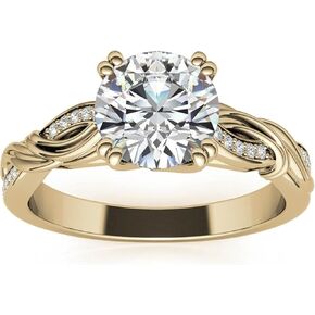 1 ct Moissanite Engagement Wedding Anniversary Ring for Women, Round Cut Twisting Infinity Bridal Ring - Size Y9