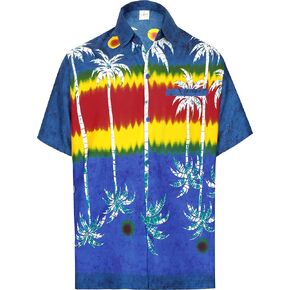 LA LEELA Men's Hawaiian Shirt Holiday