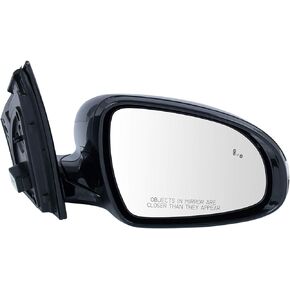 TRQ Right Mirror with Heat Power Folding with Blind Spot Indicator Passenger Side Compatible with 2017-2019 Kia Sportage KI1321199