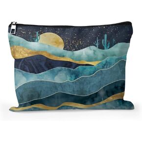 Cafl Vintage Woodland Makeup Bag Travel Large Mushroom Fern Cosmetic Bag Organizer toiletry Essentials Jewelry Skincare Zipper Bag For Women -10×8 inch