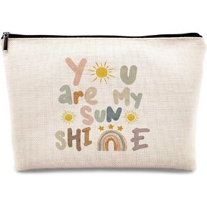 kdqua Christian You are Enough Makeup Bag, Feminist Gift Inspirational Bible Verse Linen Cosmetic Bag Zipper Pouch Travel Organizer Toiletry Bag, Religious Gifts Idea for Women Mom Coworker Friends