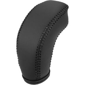 Gear Shift Knob Cover for Buick Excelle 18-19 with Black Stitches Durable | Interior Transmission Shifter Boot Lever Cover Black Faux Leather 1 Pcs