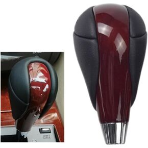 Automatic Car Gear Knob Lever Handball Shifter Knob Stick Black Leather for Le-xus Is250 Rx350 Rx450h Is350 Es300 Es350 Gs300 Gs350 Ls460 Ls430 Ls600h Cs200H (Wine Red Walnut)