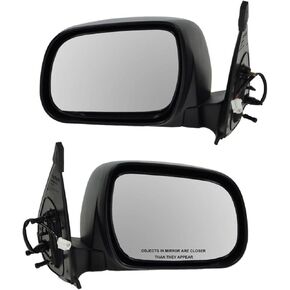 TRQ Driver & Passenger Side Mirror Set Power with Textured Housing Compatible with 2005-2011 Toyota Tacoma TO1320256 TO1321256