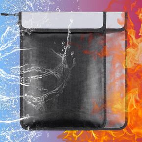 5200°F Upgraded Fireproof Document Bag, Fire and Water Resistant Bag with Zipper for Documents, 15 x 11 Inch Waterproof Fireproof Money Bag for Important Document Storage Organizer