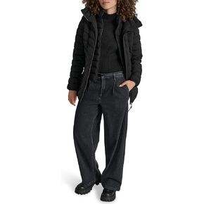 DKNY Women's Bib-Front Light-Weight Puffer