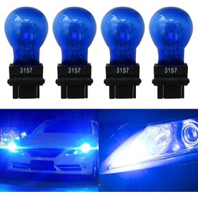 4Pcs 3157 Blue Light Bulb Auto S8 Miniature Indicator Lamps Replace for (W2.5x16q) 4157, 3047, 3357A, 3757A, 3457, 4114, 3357, 4114LL, 3457K, 3157LL, 4157K, 3057LL, 4157NAK