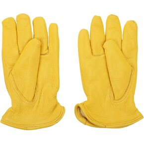 1 Pair Motorcycle Gloves Breathable Full Finger Gloves L Outdoor Gloves Yellow Deerskin